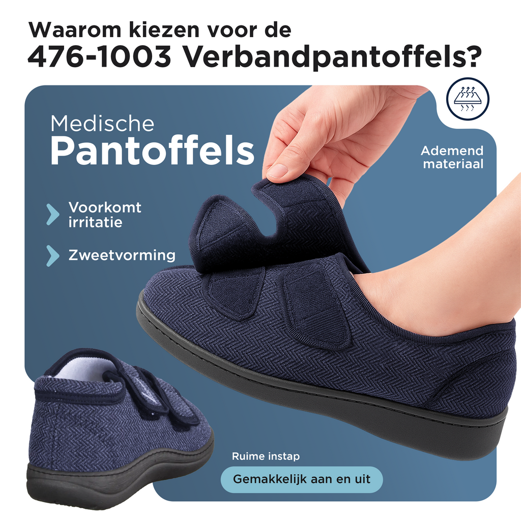 Liromed Kampen Verbandschoen Laag – Extra Brede Verbandschoen Marine (blauw) Breedte L