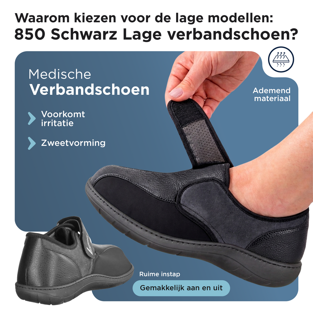 Liromed Heerlen 850 Stretch Verbandschoen Laag – Extra Brede Verbandschoen Breedte L