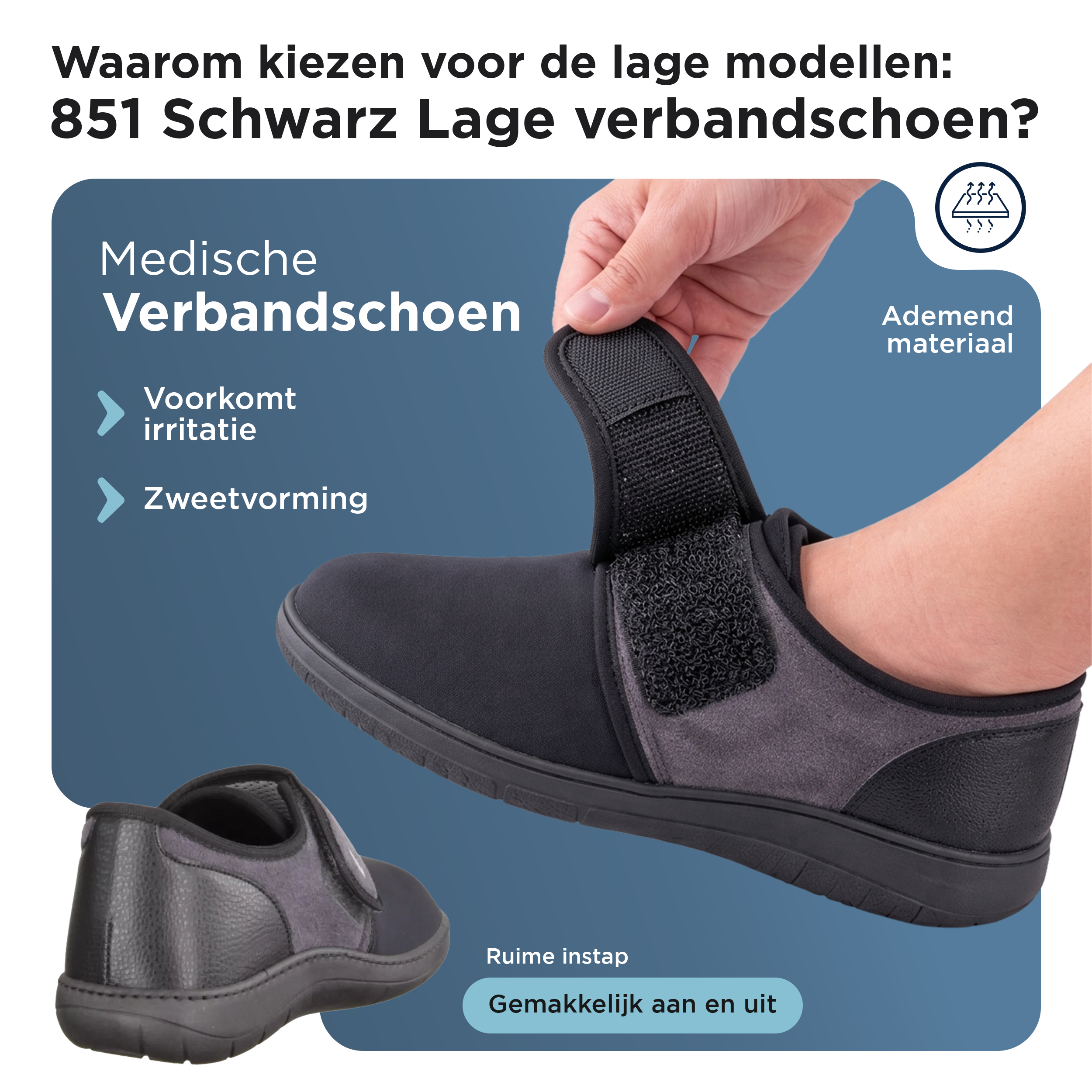 Liromed Renesse Stretch Verbandschoen – Extra Brede Verbandschoen Breedte L