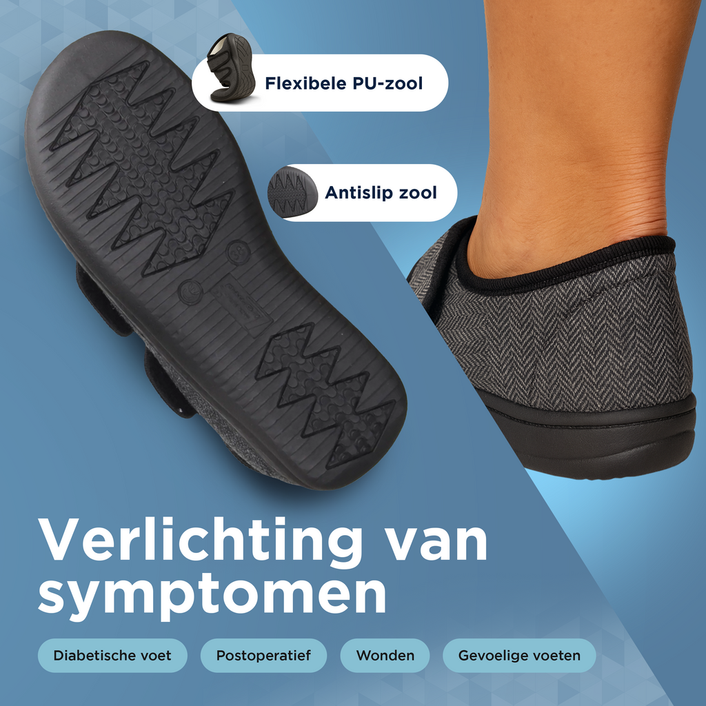 Liromed Kampen Verbandschoen Laag – Extra Brede Verbandschoen Zwart Breedte L