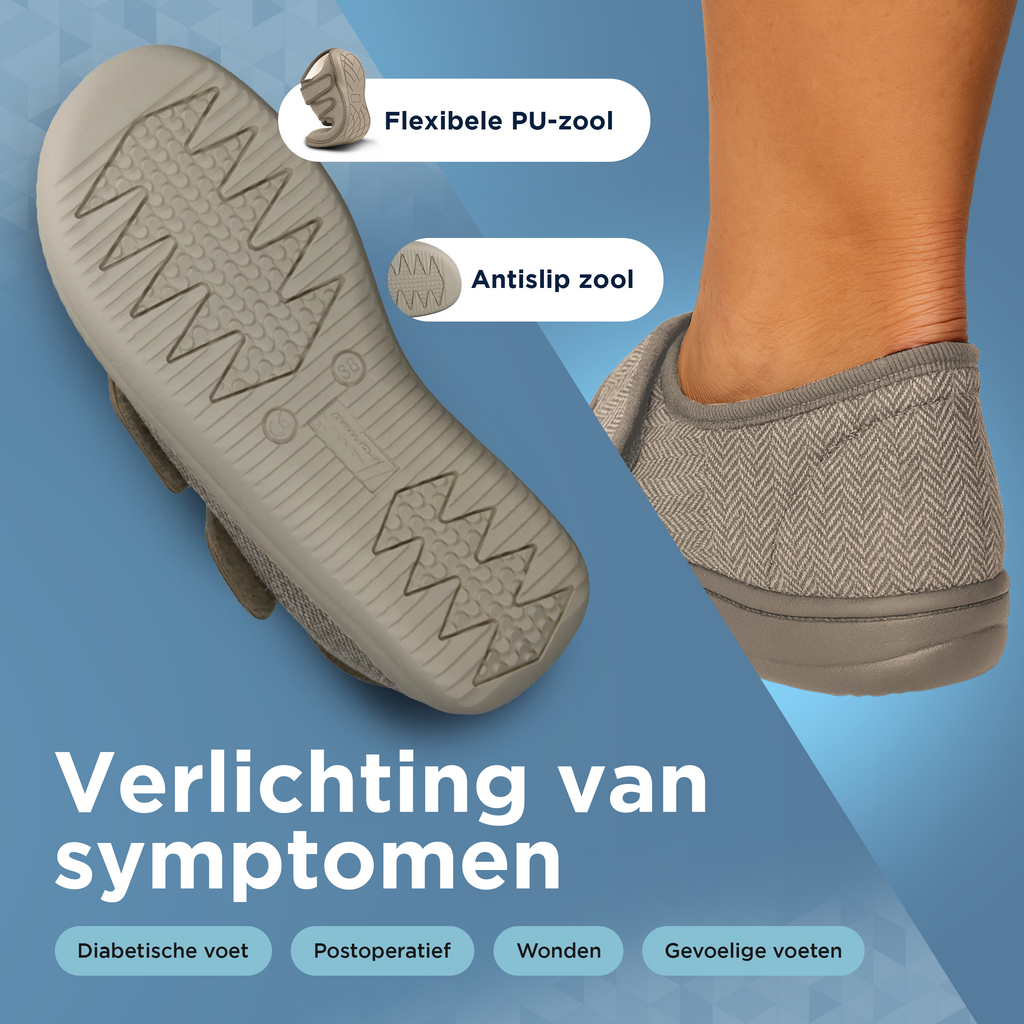 Liromed Kampen Verbandschoen Laag – Extra Brede Verbandschoen Zand Breedte L