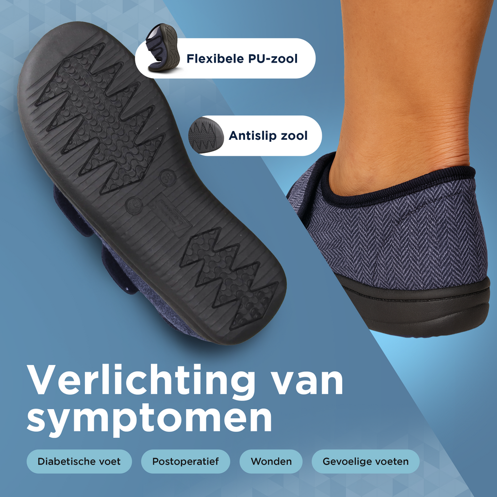 Liromed Kampen Verbandschoen Laag – Extra Brede Verbandschoen Marine (blauw) Breedte L