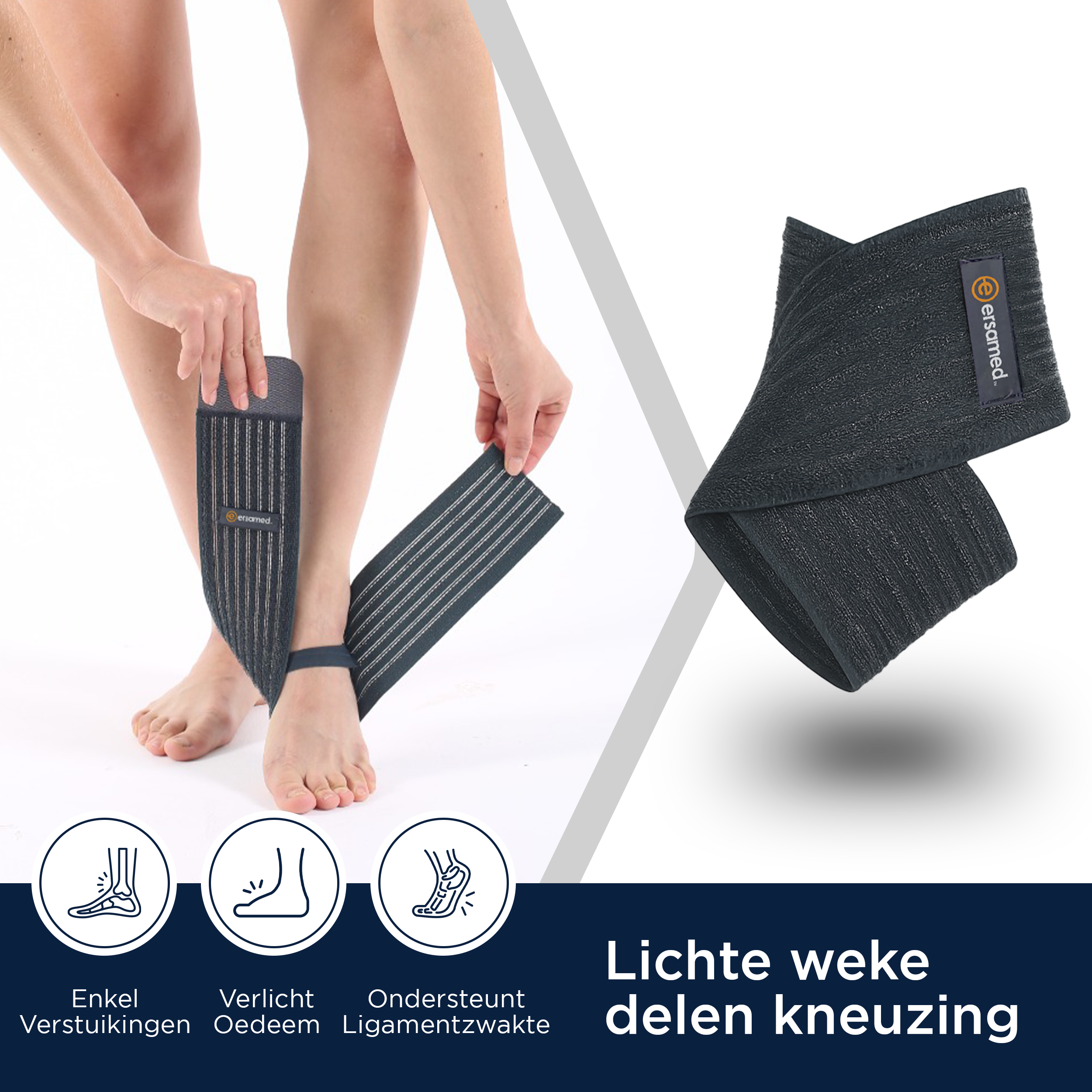 ERSAMED Enkelbrace - Enkelbandage voor optimale ondersteuning enkel - Universele maat