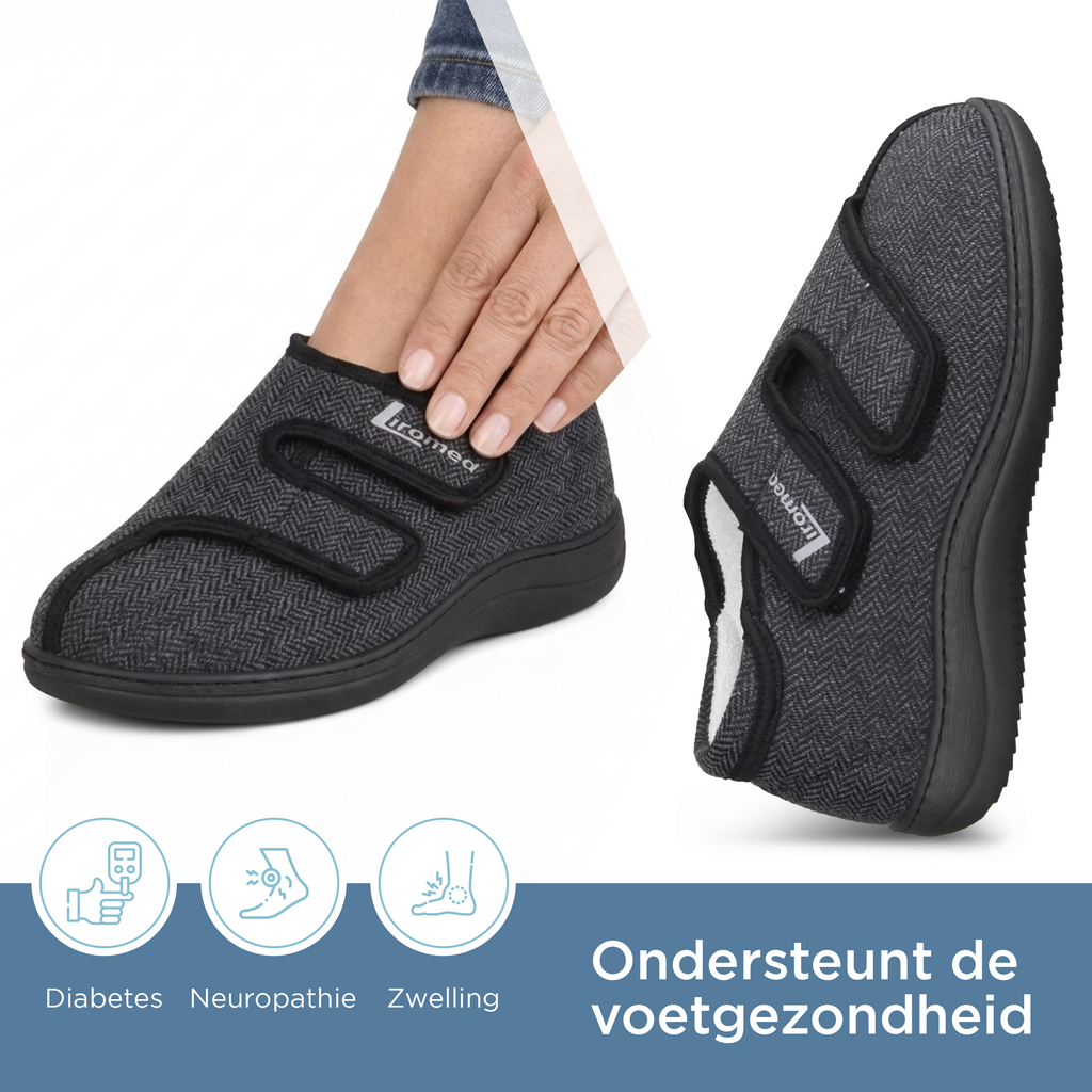 Liromed Kampen Verbandschoen Laag – Extra Brede Verbandschoen Zwart Breedte L