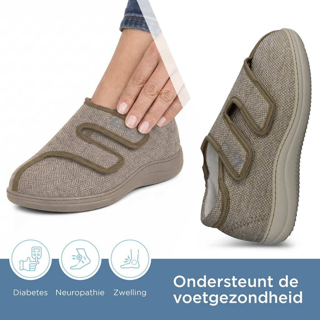 Liromed Kampen Verbandschoen Laag – Extra Brede Verbandschoen Zand Breedte L