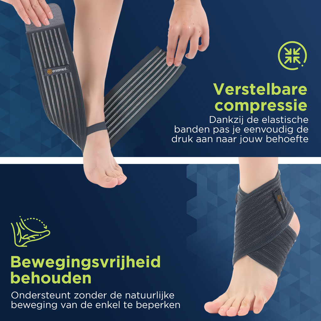 ERSAMED Enkelbrace - Enkelbandage voor optimale ondersteuning enkel - Universele maat