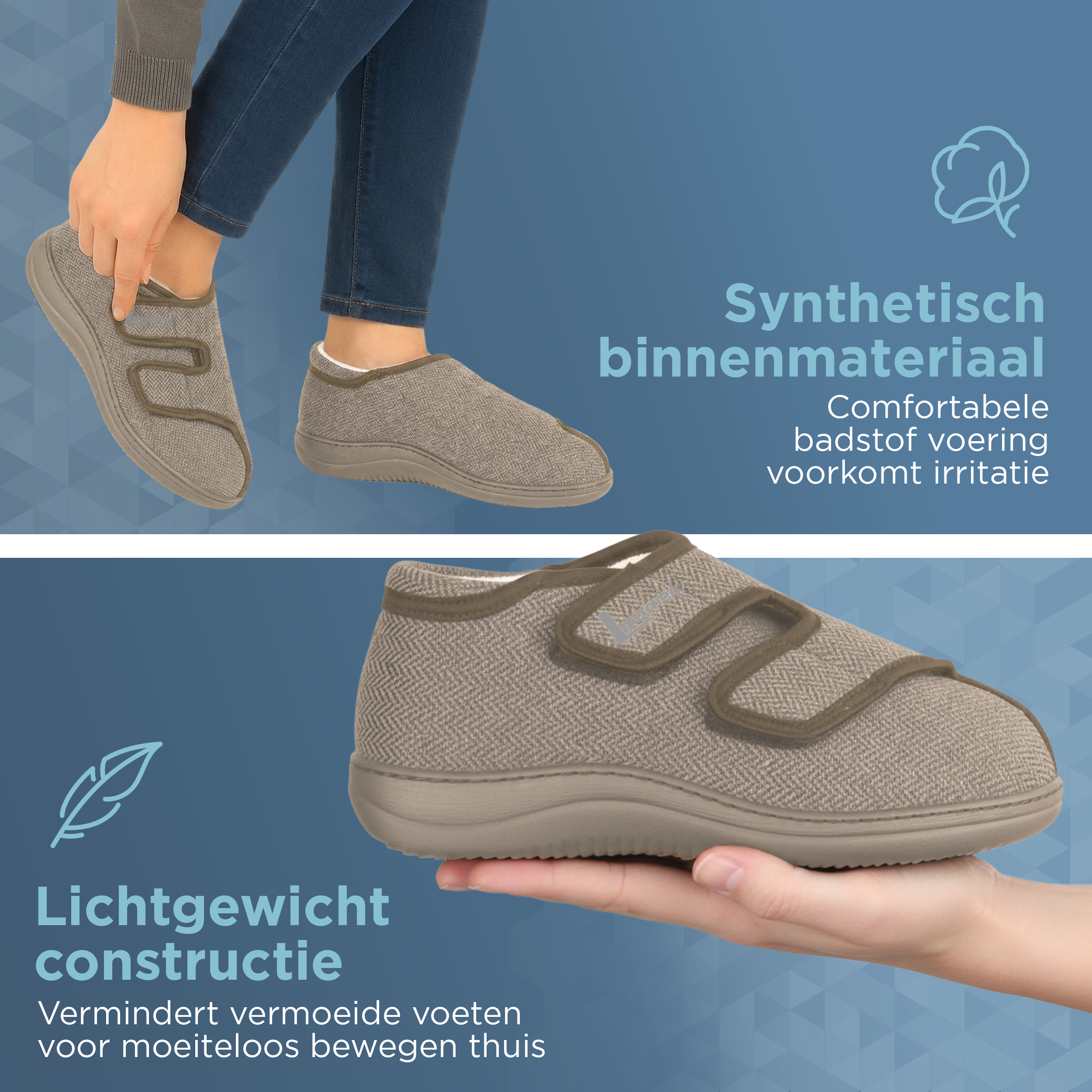 Liromed Kampen Verbandschoen Laag – Extra Brede Verbandschoen Zand Breedte L