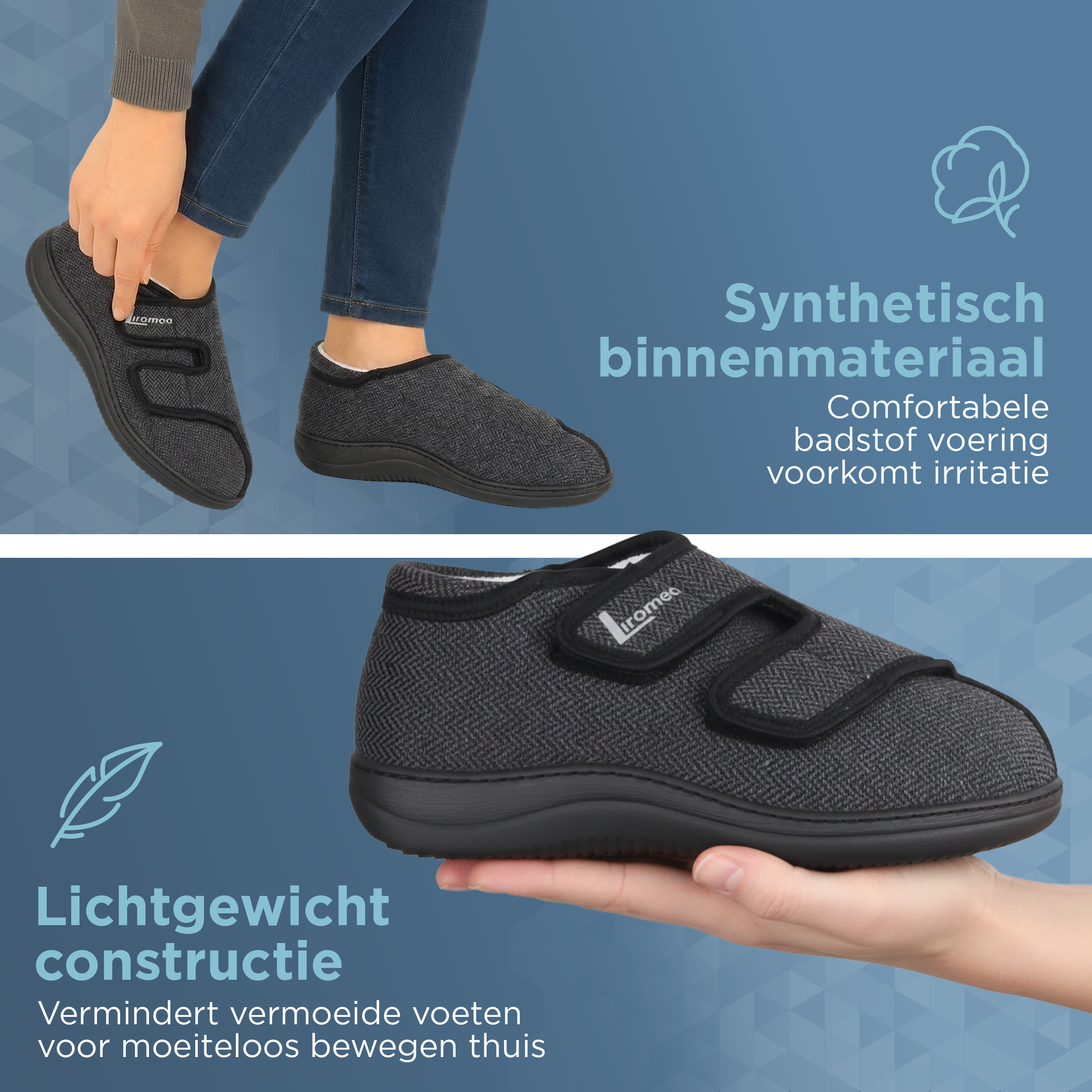 Liromed Kampen Verbandschoen Laag – Extra Brede Verbandschoen Zwart Breedte L