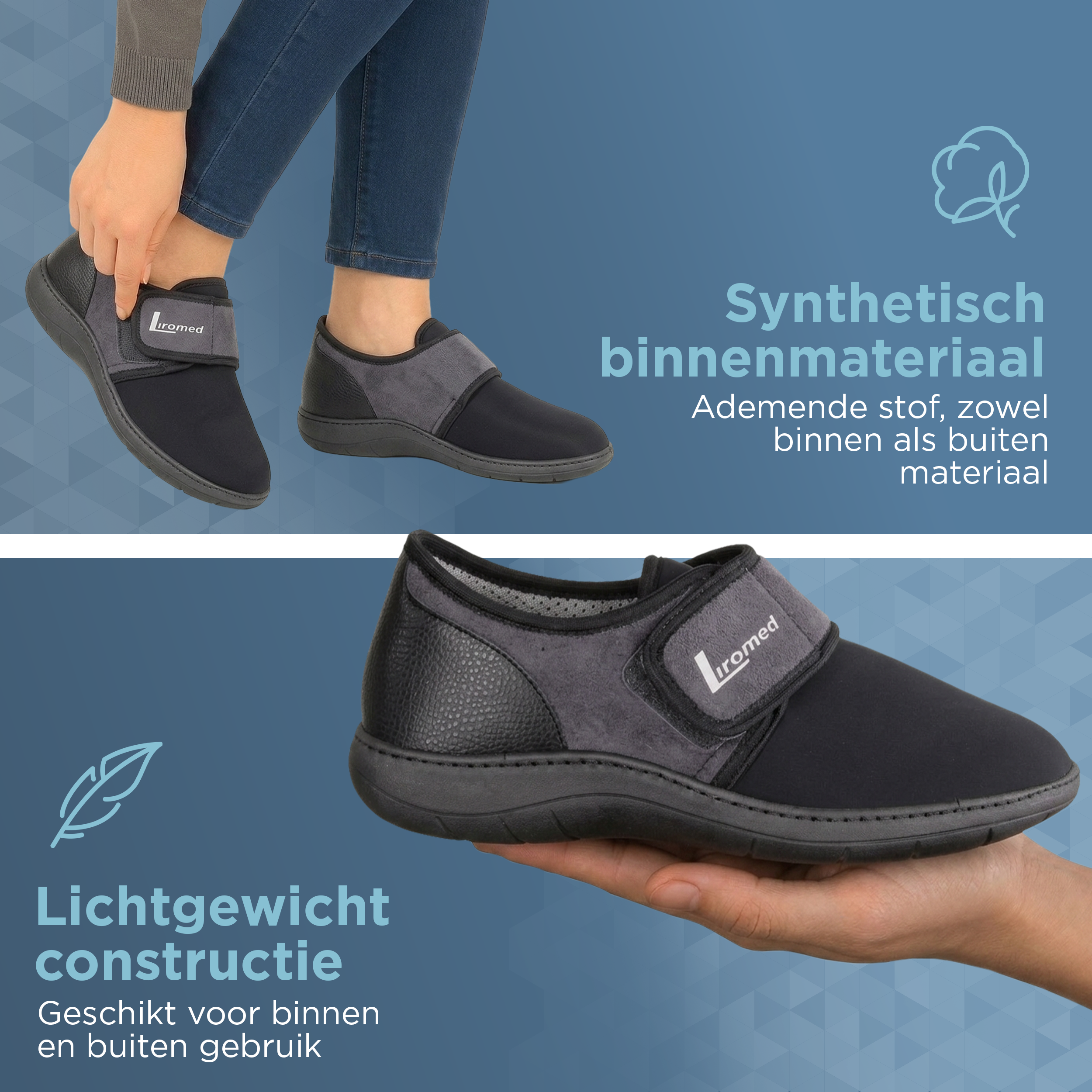 Liromed Renesse Stretch Verbandschoen – Extra Brede Verbandschoen Breedte L