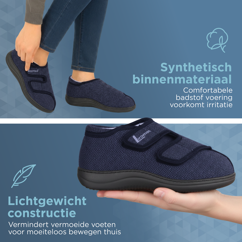 Liromed Kampen Verbandschoen Laag – Extra Brede Verbandschoen Marine (blauw) Breedte L