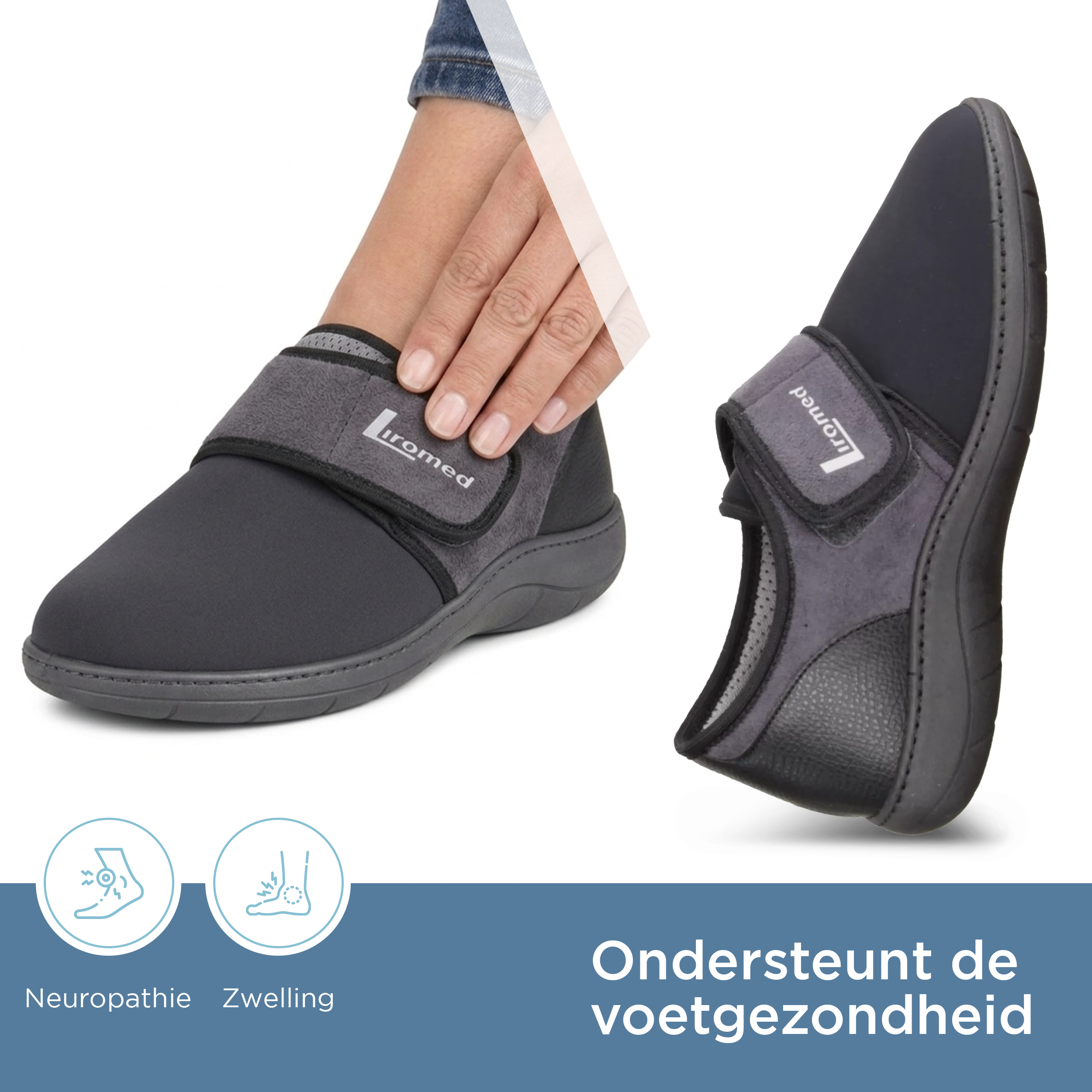 Liromed Renesse Stretch Verbandschoen – Extra Brede Verbandschoen Breedte L