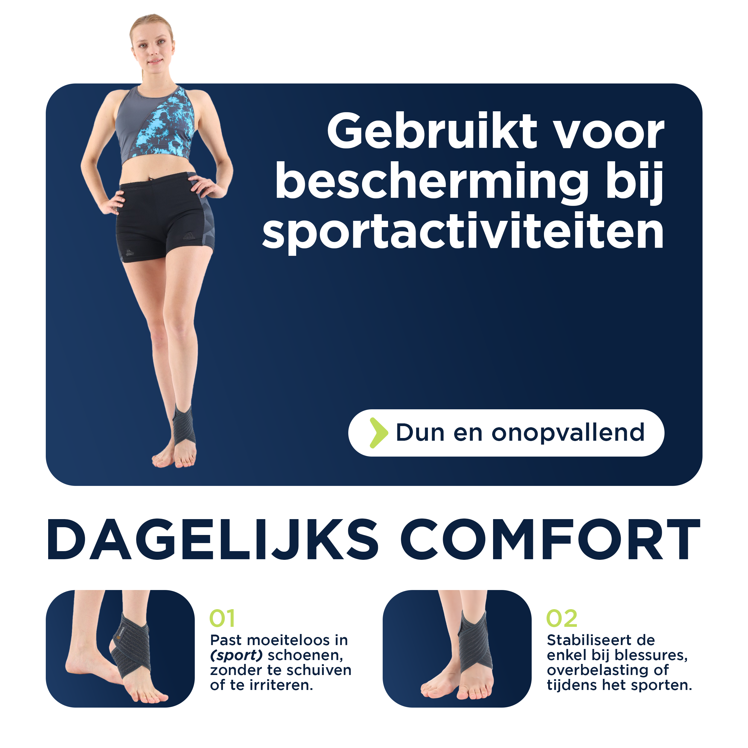 ERSAMED Enkelbrace - Enkelbandage voor optimale ondersteuning enkel - Universele maat