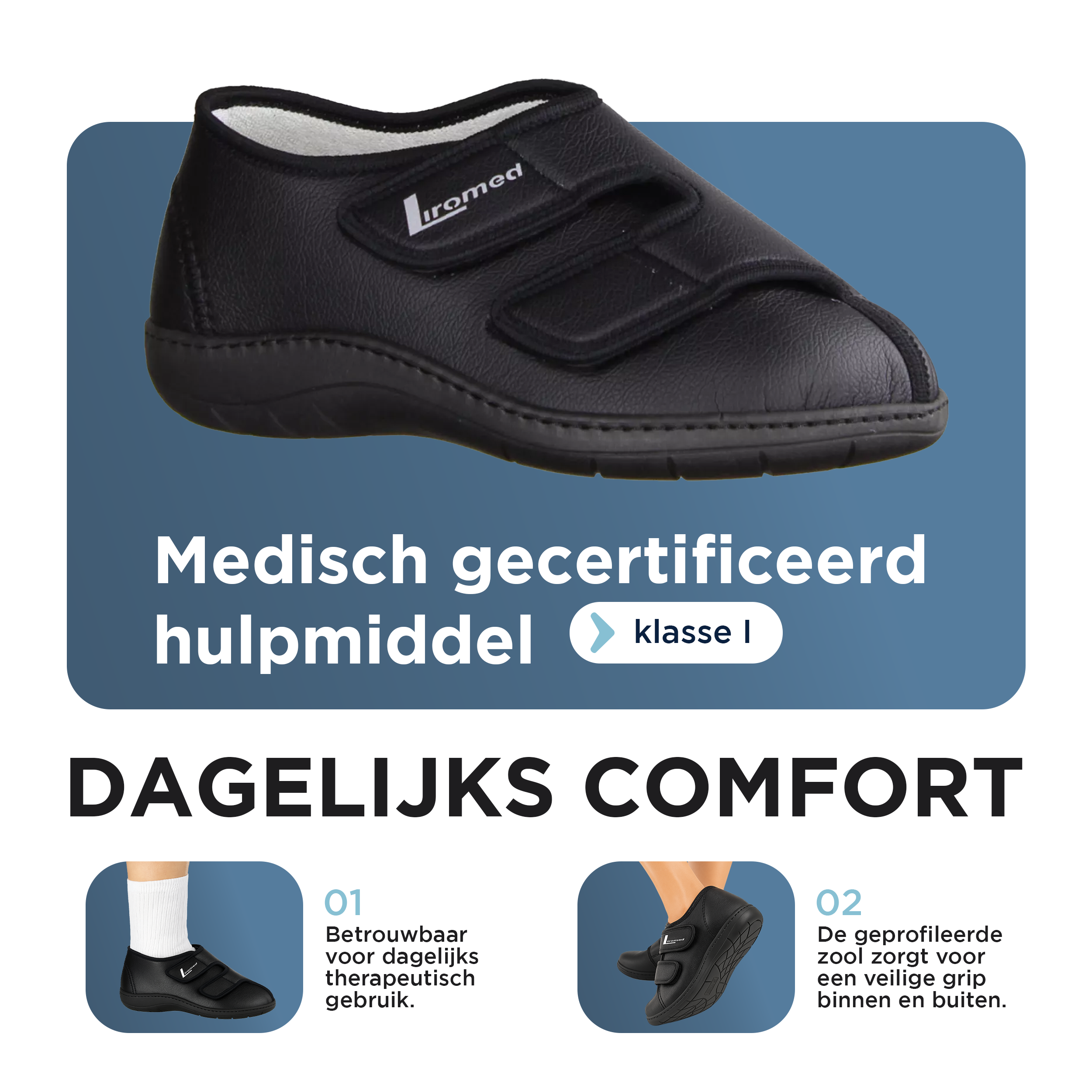 Liromed Deventer Verbandschoen Laag – Extra Brede Verbandschoen Breedte L