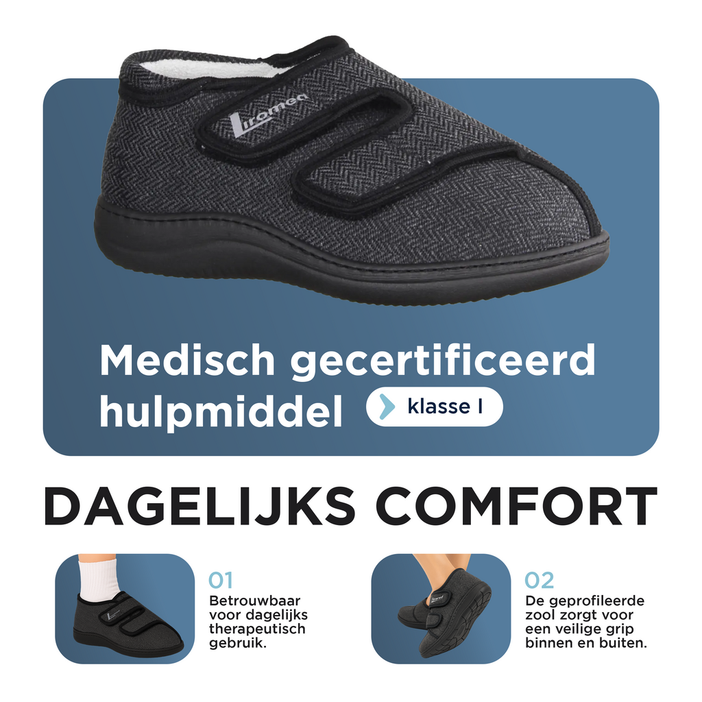 Liromed Kampen Verbandschoen Laag – Extra Brede Verbandschoen Zwart Breedte L