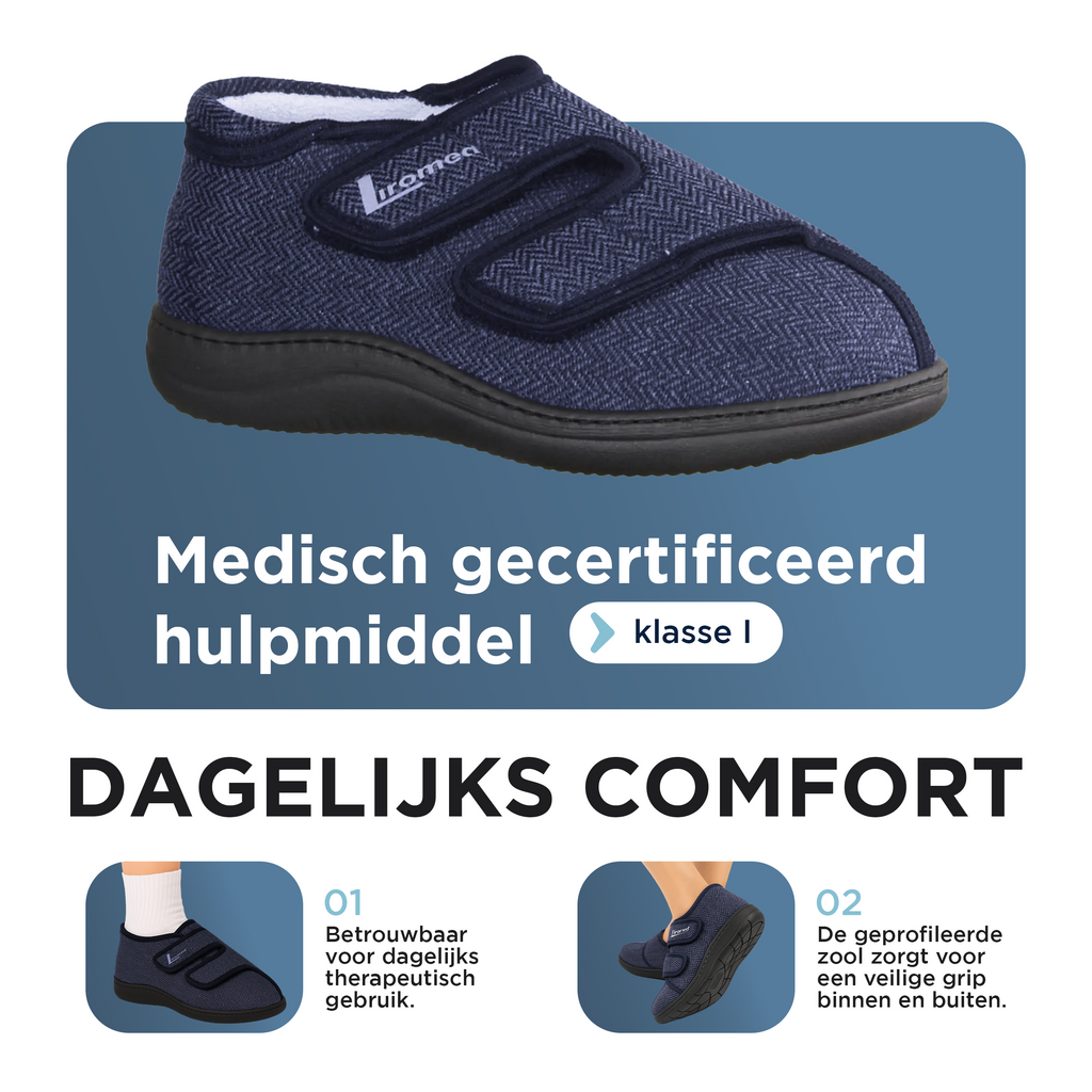 Liromed Kampen Verbandschoen Laag – Extra Brede Verbandschoen Marine (blauw) Breedte L