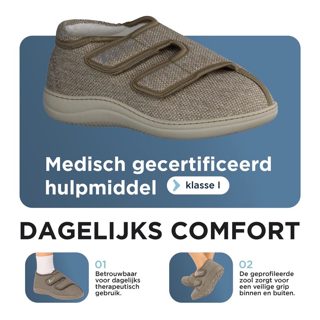 Liromed Kampen Verbandschoen Laag – Extra Brede Verbandschoen Zand Breedte L