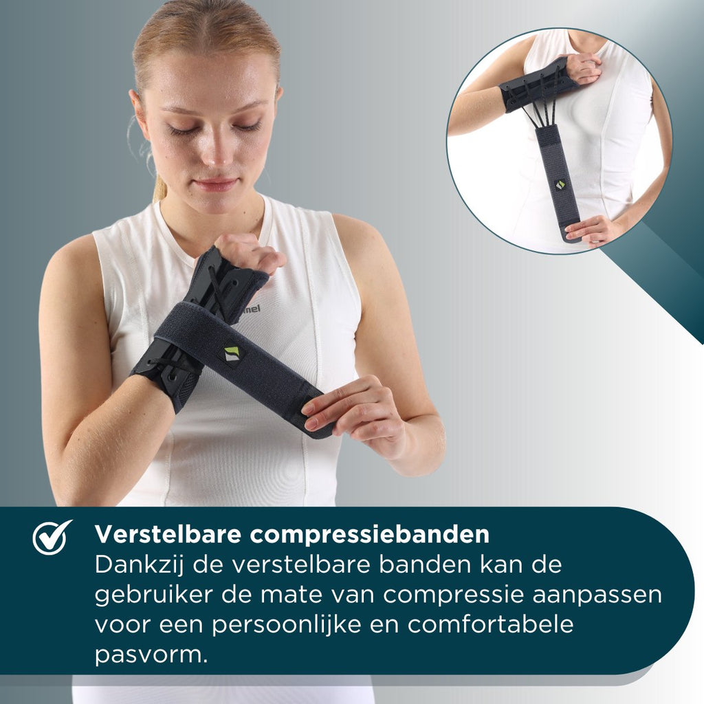 ERSAMED Polsbrace - Stabiele polsondersteuning links & rechts te gebruiken - Stevige vetersluiting