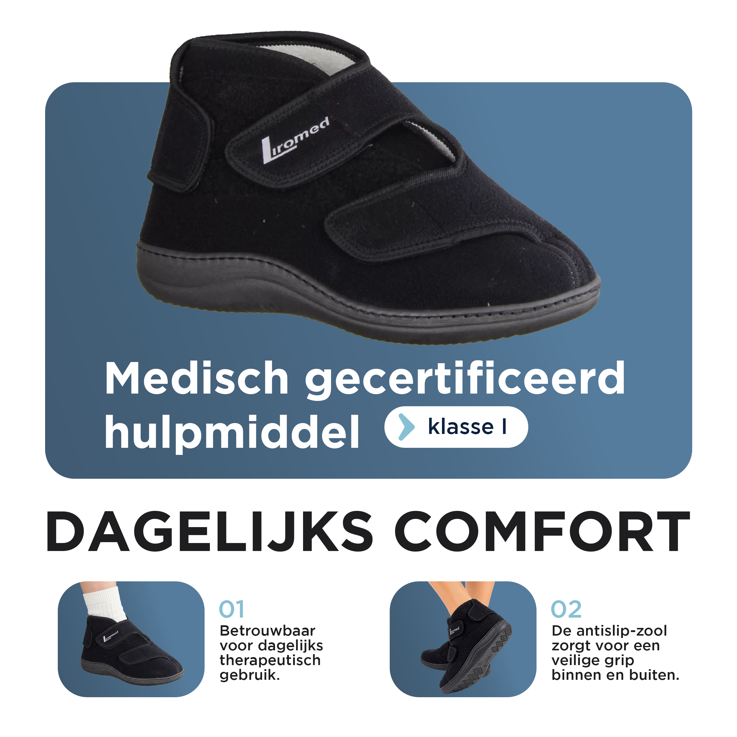 Liromed Utrecht Verbandschoen - Extra Instapgemak en Antibacterieel Comfort