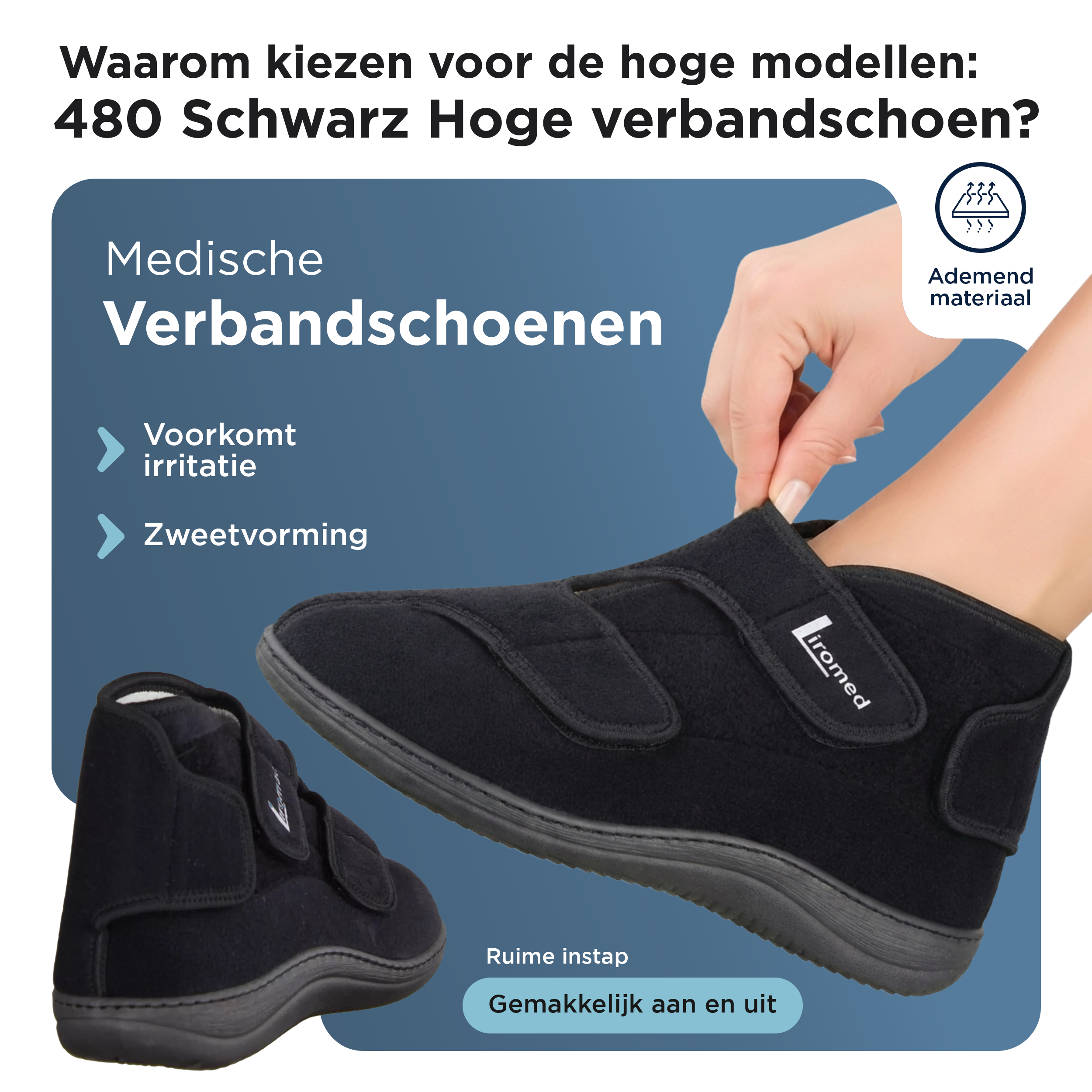 Liromed Utrecht Verbandschoen - Extra Instapgemak en Antibacterieel Comfort