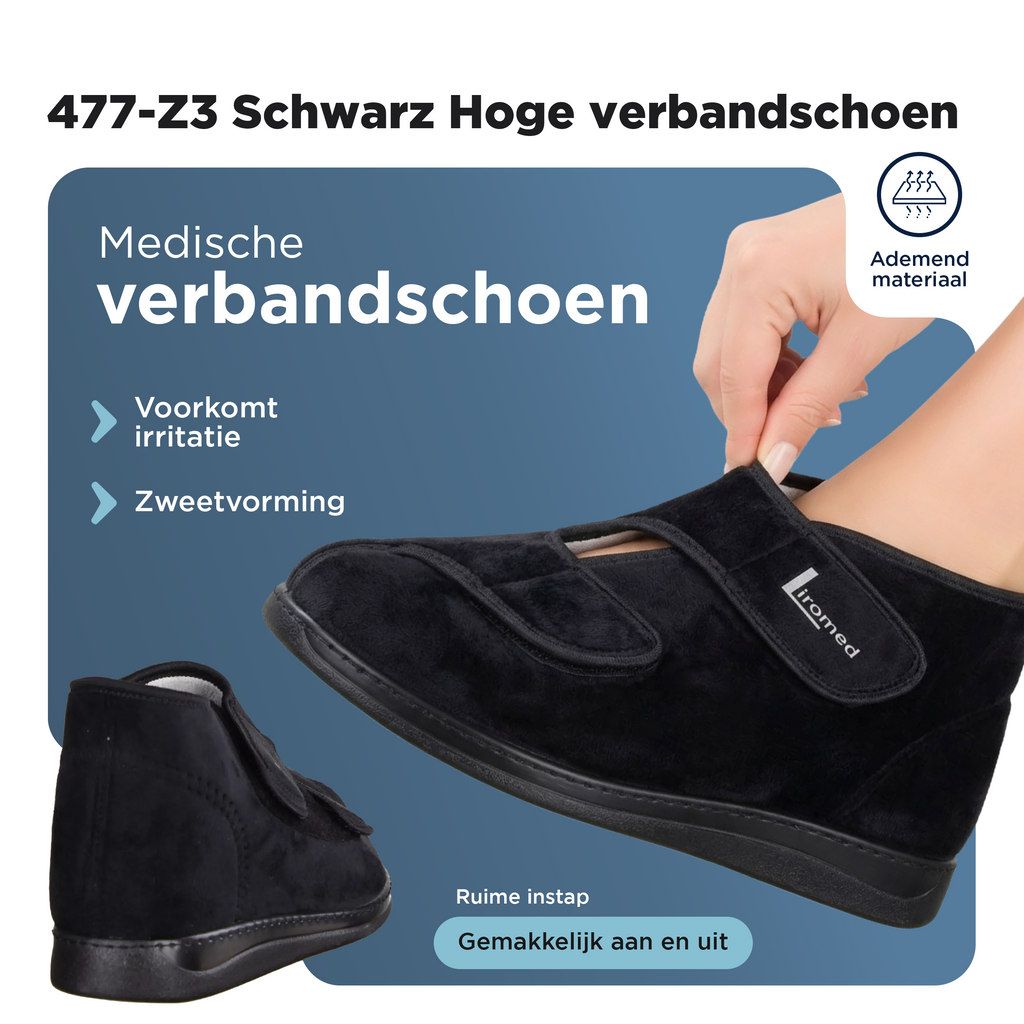 Liromed Leiden Verbandschoen Hoog – Extra Brede Verbandschoen Breedte T