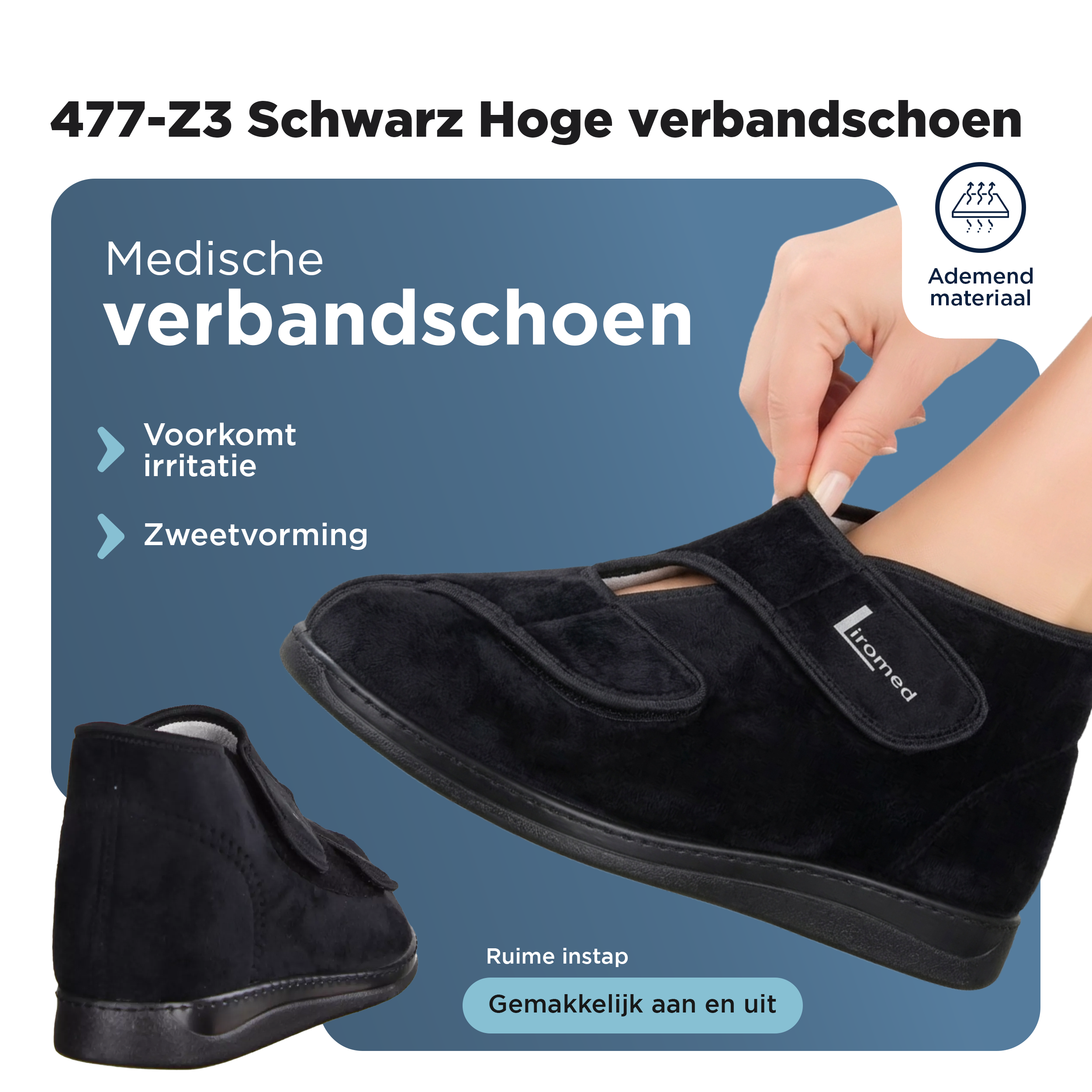 Liromed Leiden Verbandschoen Hoog – Extra Brede Verbandschoen Breedte T