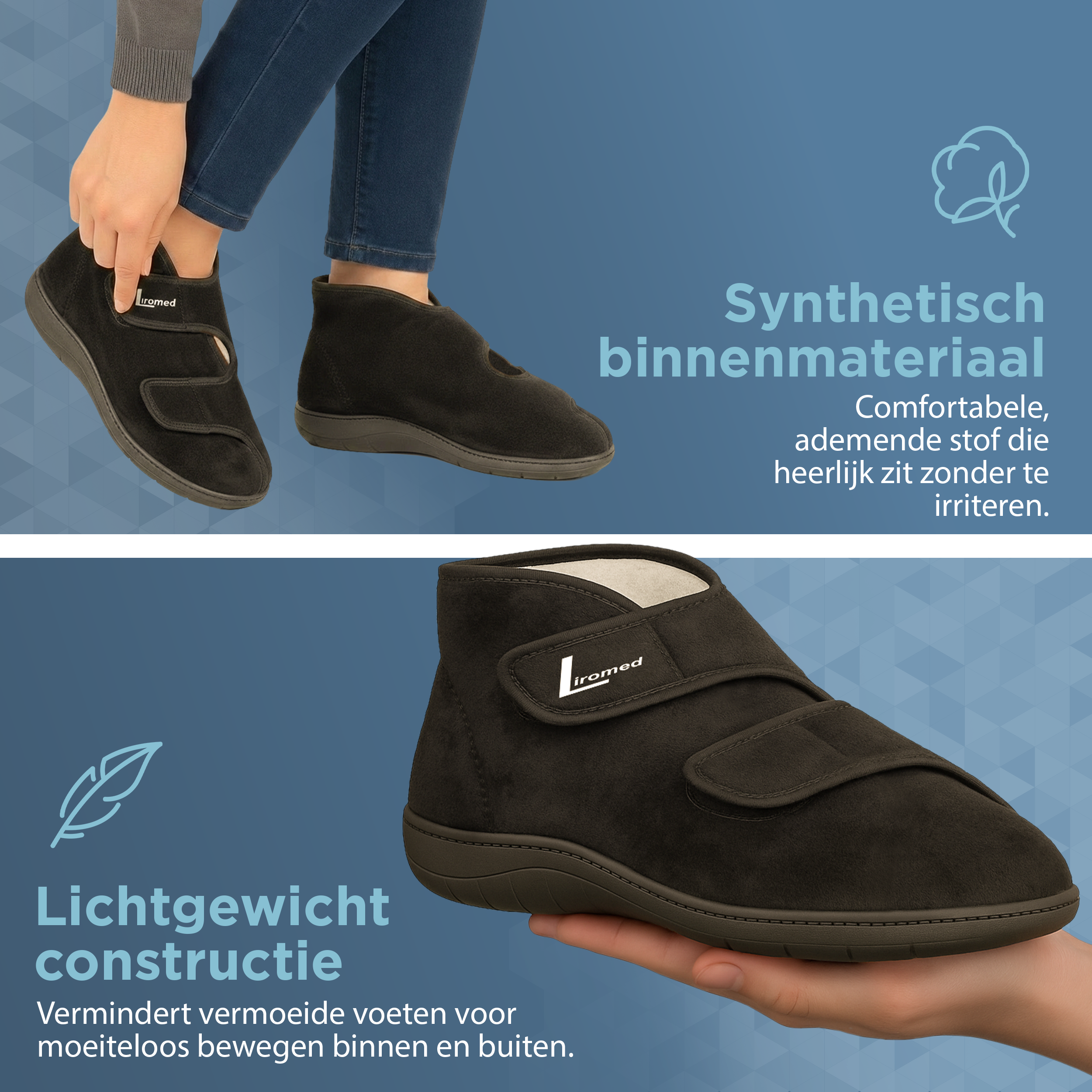 Liromed Emmen Verbandschoen Hoog – Met Scheerwol – Extra Breed L
