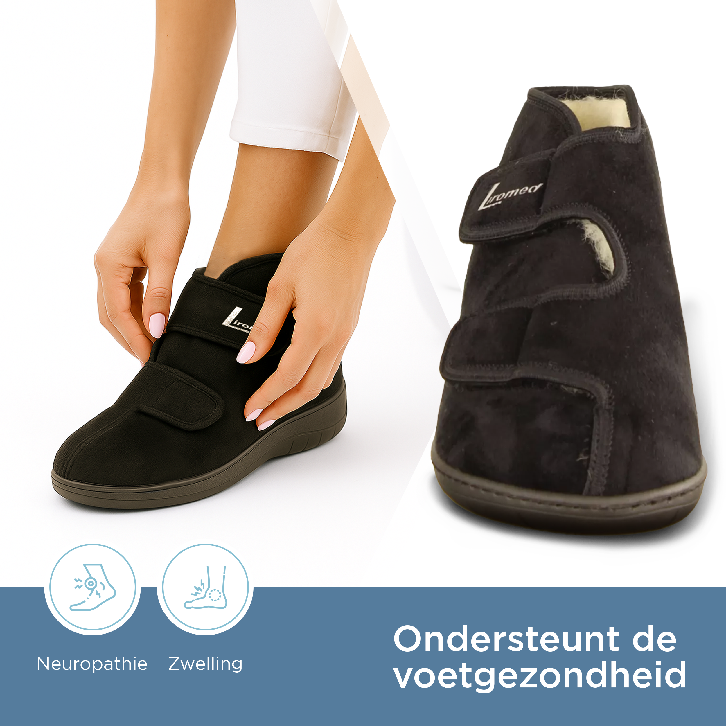 Liromed Emmen Verbandschoen Hoog – Met Scheerwol – Extra Breed L