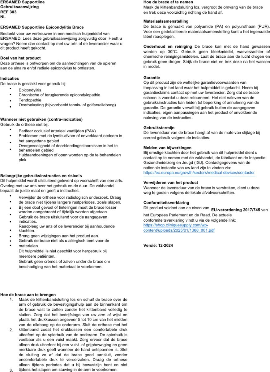 ERSAMED Elleboogbrace - Elleboogbandage voor ondersteuning elleboog